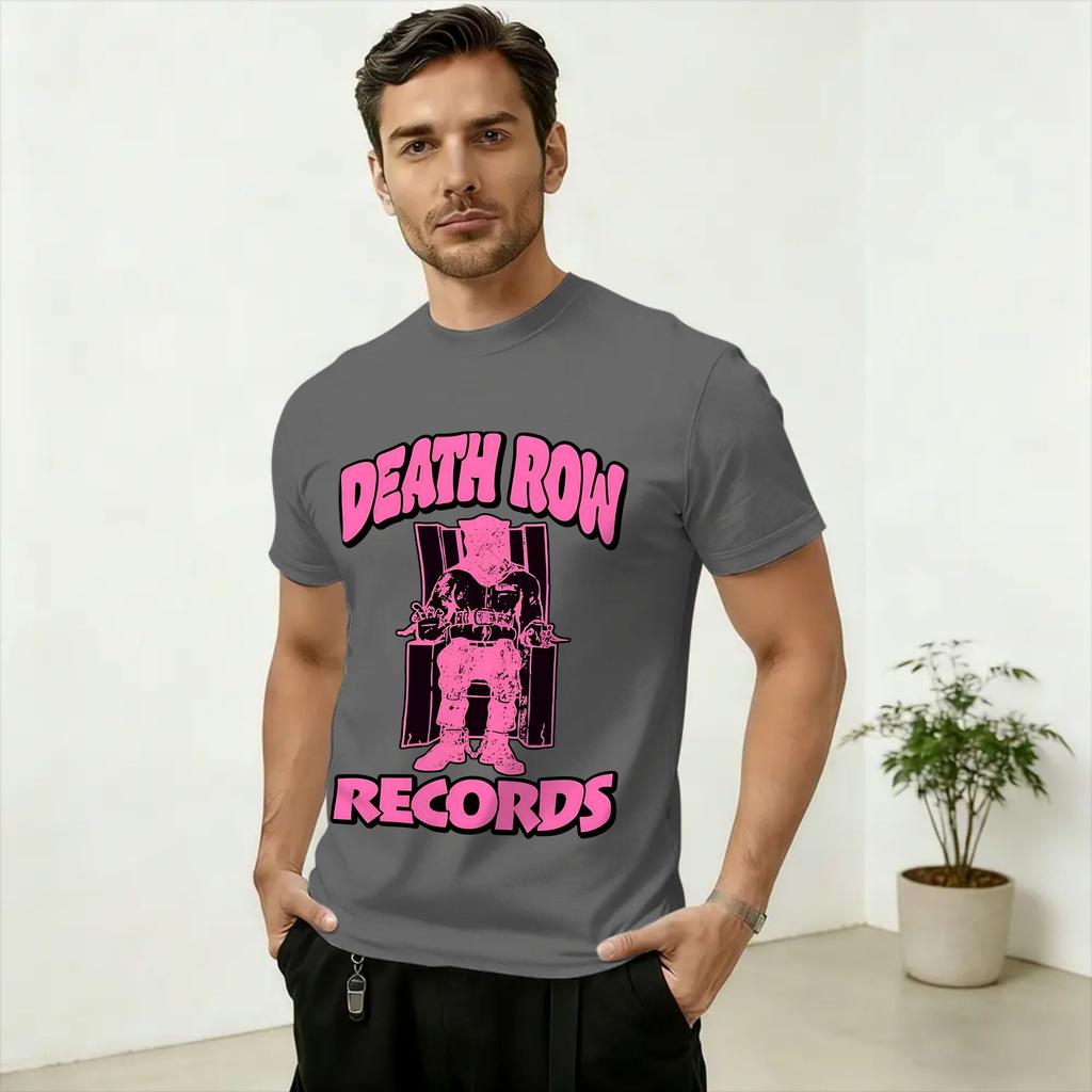 Vintage Death Row Records TShirt for Unisex Crewneck 100 Cotton T Shirts Short Sleeve Tee Shirt Plus Size Clothes