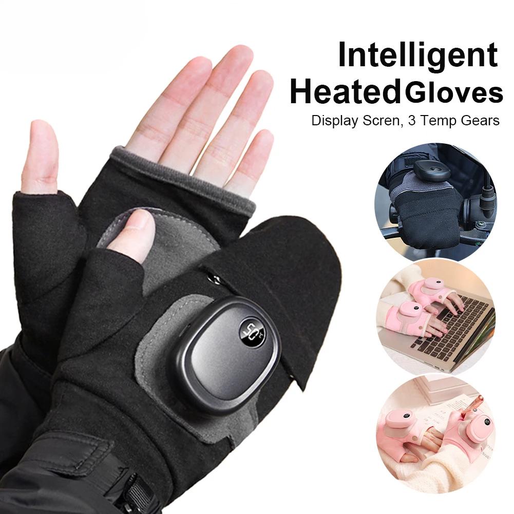 Electric Heating Gloves USB Rechargeable 3 Temp Gears Heated Mittens Winter Warm Waterproof Gloves Outdoor Travel Youpin