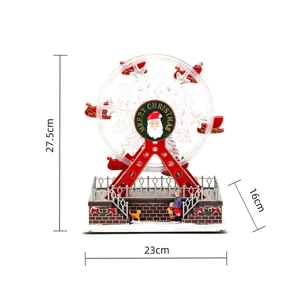 Themed Santa Claus Luminous Ferris Wheel Music Box For Christmas Decoration