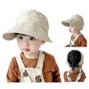 Baby Sunhat Girls Sun Hat Empty Top Outdoor Travel Beach Fisherman Hat 2-10T Infants Kids Sun Protections Ponytail Caps  Beige white