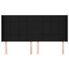 VidaXL Tête de lit avec oreilles Noir 183x16x118-128 cm Tissu3119596
