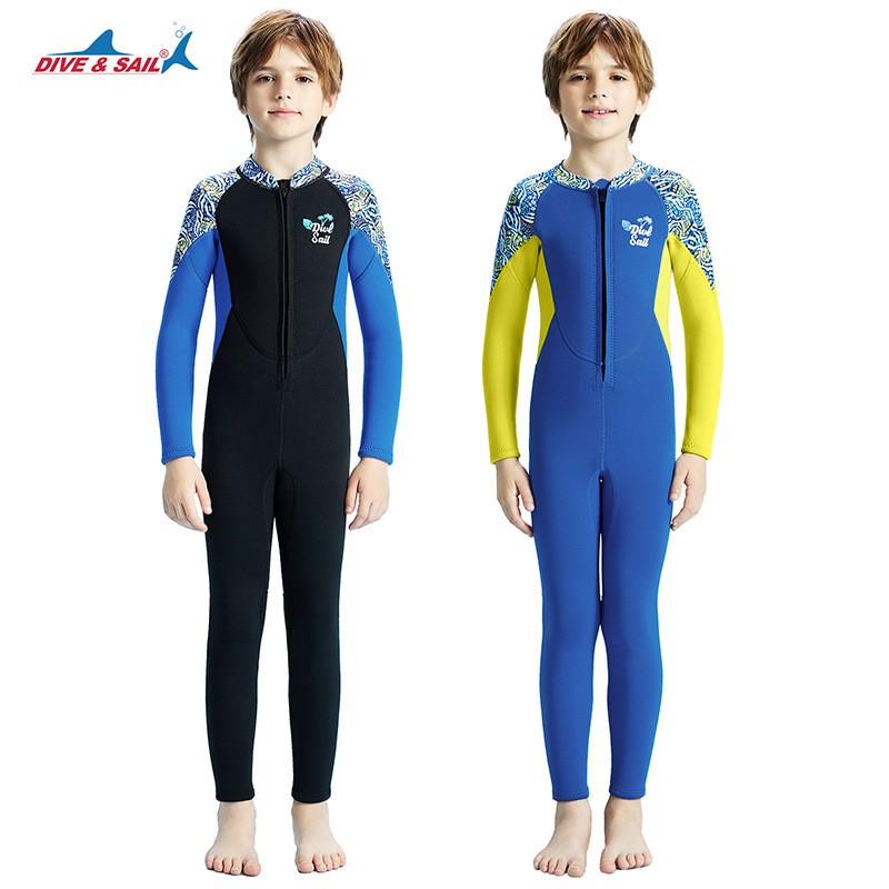 Kids 2.5mm Full Wetsuit Boys Thermal Long Sleeve Diving Snorkeling Surfing Winter Swimming Jellyfish Protection
