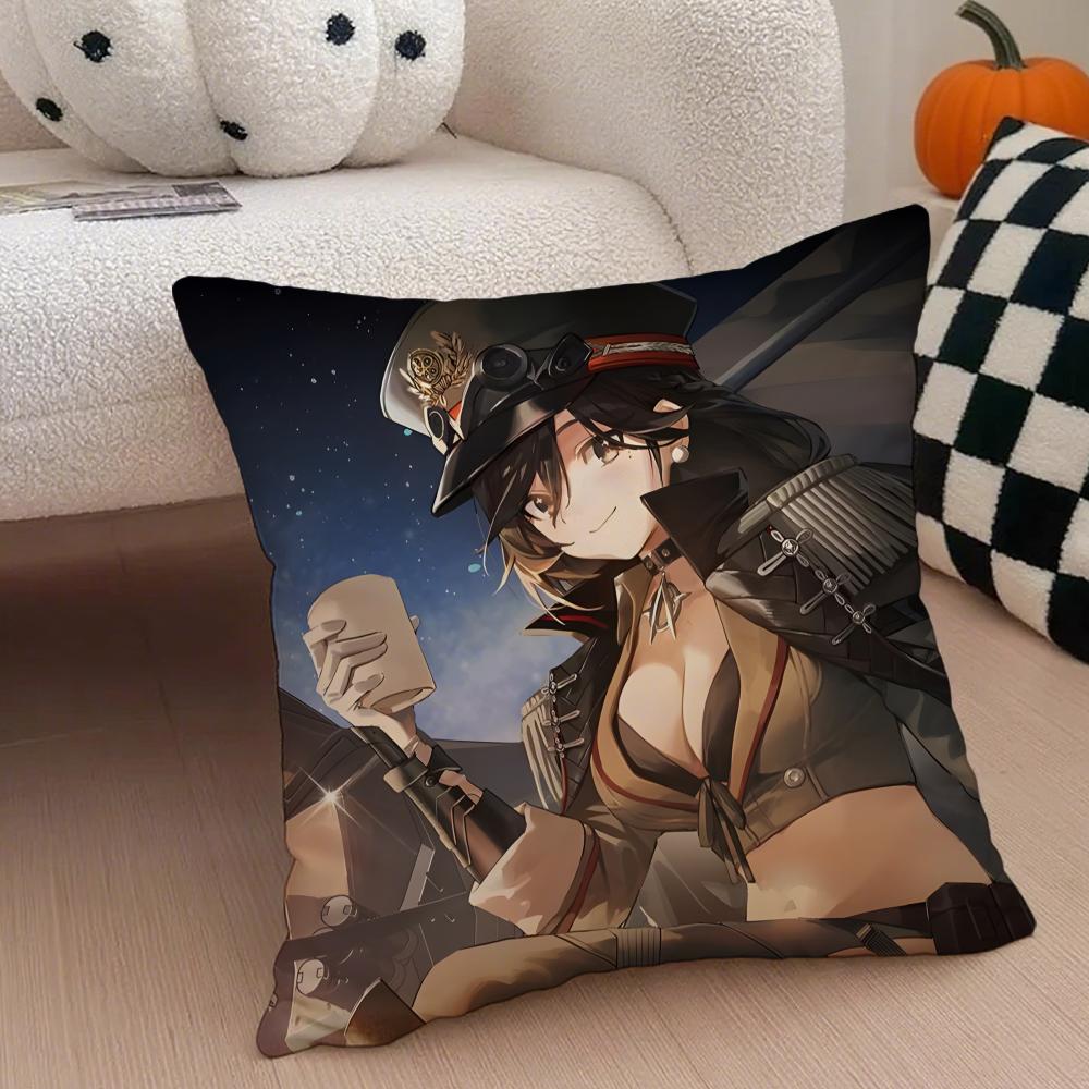 Fashion GGirls Frontline 2 EExiliums ICONS Cushion Cover Throw Pillow Cover Hidden Button Durable Polyester Chair Cushion