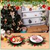 6 Pcs 15.75 Inch Christmas Greenery Placemats Artificial Winter Pine Placemat Pinecone With Red Berries Cedar Branch Place Mat D