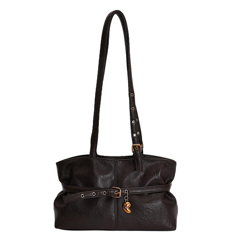 

Large-capacity Underarm Bag, Fashionable Shoulder Bag, Casual and Niche Commuter Handbag кавовий