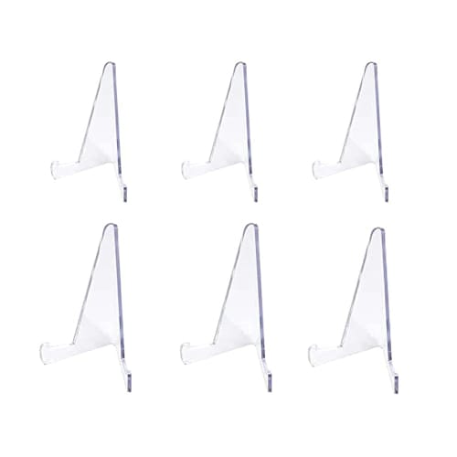 6-Piece Clear Card Stand, Easy to Use, Holds Cards, Card Holders, Racks, and Organizers for Photos, Wallets, CDs, Business Cards, Badges, and More