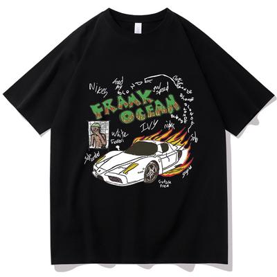 Streetwear Frank Ocean Musik T-Shirt Merch Geschenk für Frank Ocean Fan Baumwollshirt Unisex Oversized Lässig Männer Frauen T-Shirts Tops Y2K
