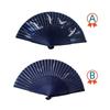 Blue Folding Fan Bamboo Fan Japanese Traditional Clothing Festival Fireworks New Japanese Japanese Kabuki Accessories Set Fan [Sarkovos] - Men's &