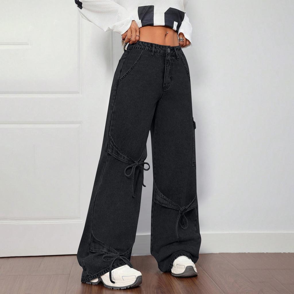 Ladies' Retro Straight Leg High Waisted Jeans