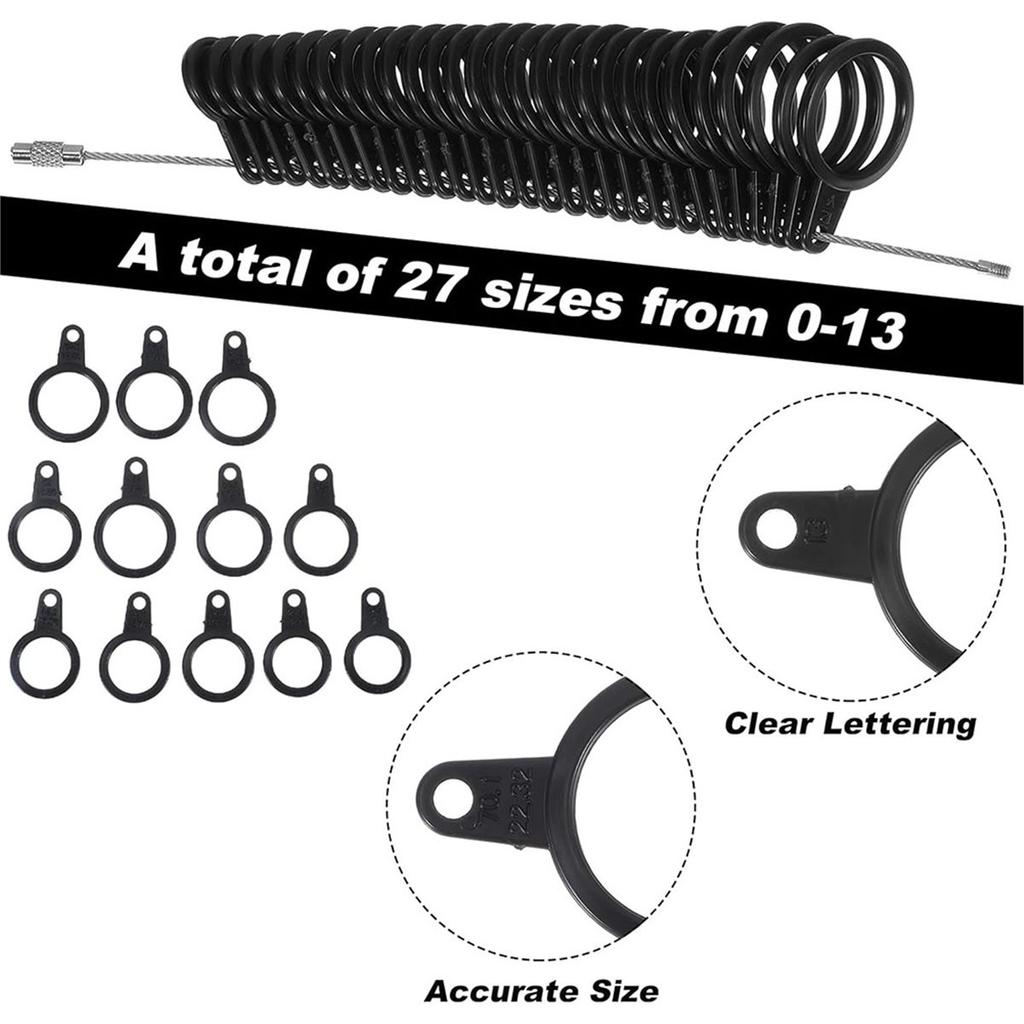 Ring Sizer Measuring Tool Kit, 7 Pack Measuring Ring Tool, USRing Size 0-13 with Half Size, Rings Mandrel Measurer