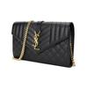Saint Laurent Ysl Monogram Gold Logo Grainy Quilted Leather Chain Crossbody Bag Women Bags Black 620280BOW911000