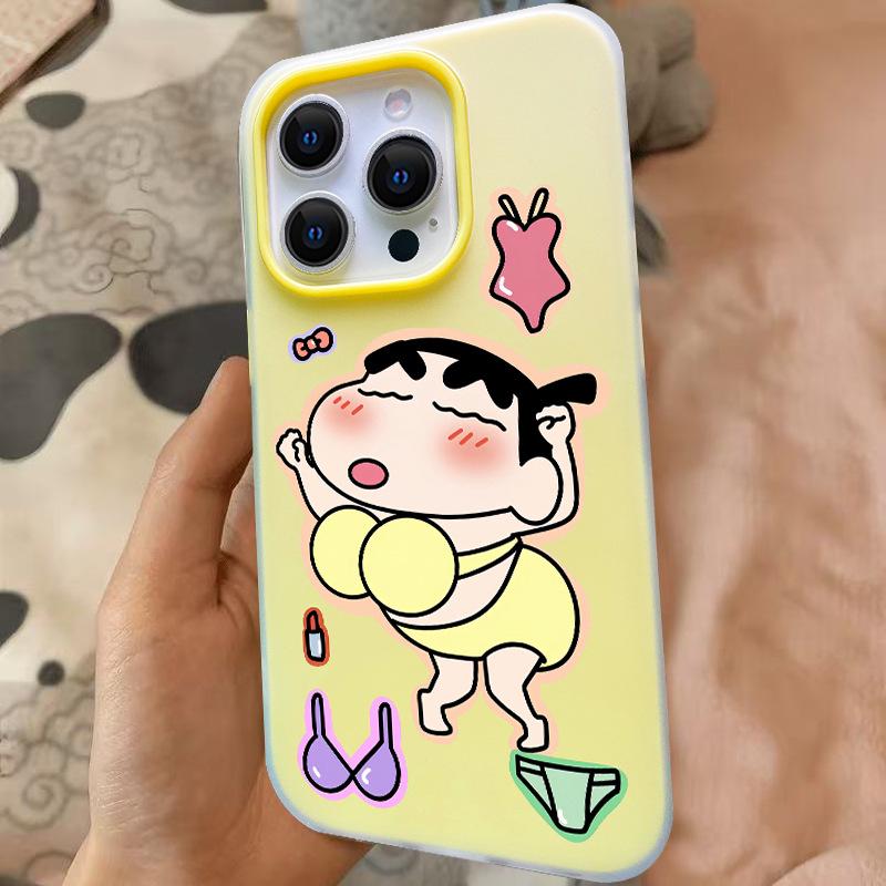 

Crayon Shin-chan Compatible iPhone Case (Models 16 - 17 Pro Max, 14 Large Hole, 11 - 12, Jelly 15P) 17 Air