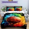 3pcs Basketball Colors Bedding Set, Includes Without Pillow Inserts, Soft Comfortable Bedding Set,All-Season Use a0924072