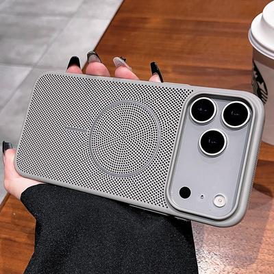 Heat Dissipation For Magsafe Magnetic Case For iPhone 17 16 15 14 13 12 Pro Max Plus 17Pro Air Breathable Wireless Charge Cover