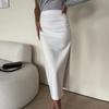 IHUASU Fashion Slit Solid Color Stretch Slim-fit Skirt