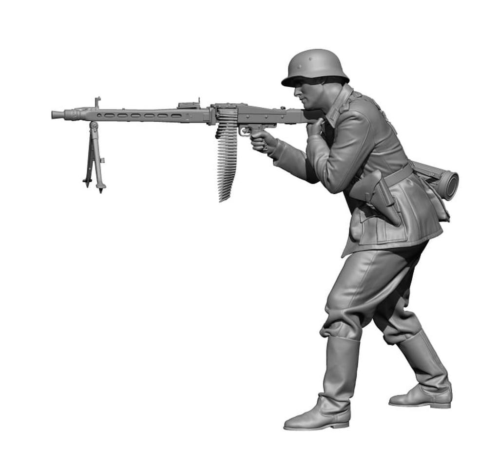 H3 Model WW2 German Machine Gunner Resin Kit HS24085 1/24 (person)