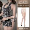 Sex Underwear Split-ended Sleeveless Printed Cheongsam Slim and Thin Sexy Uniform People Cheongsam Sex Clothes