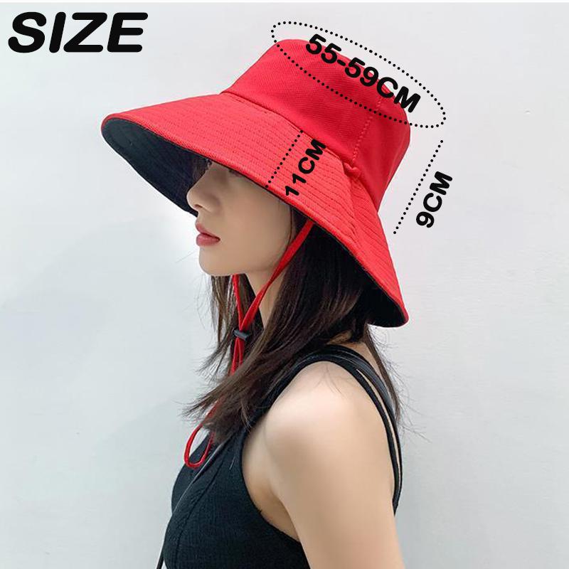 Ladies Holiday Reversible Wide Brim Bucket Sun Hat Foldable Summer Fisherman Cap