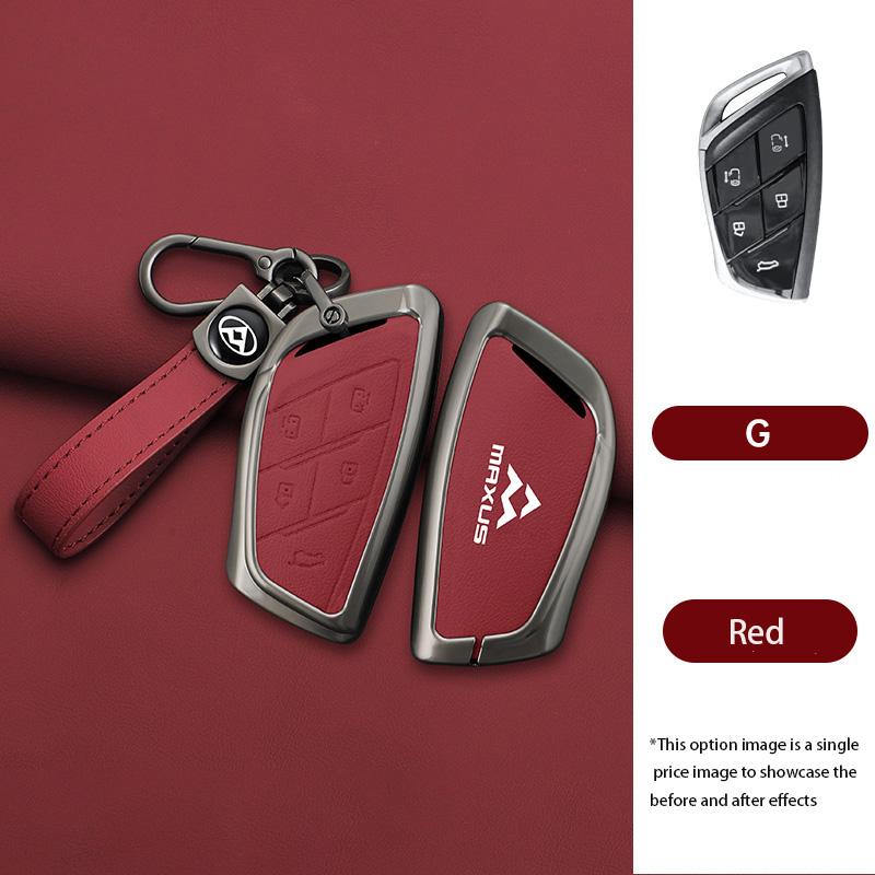 Zinc Alloy Leather Car Remote Key Cover Fob Case Protector Holder Shell For MAXUS G90 MPV MIFA 9 2022 Keychain Accessories