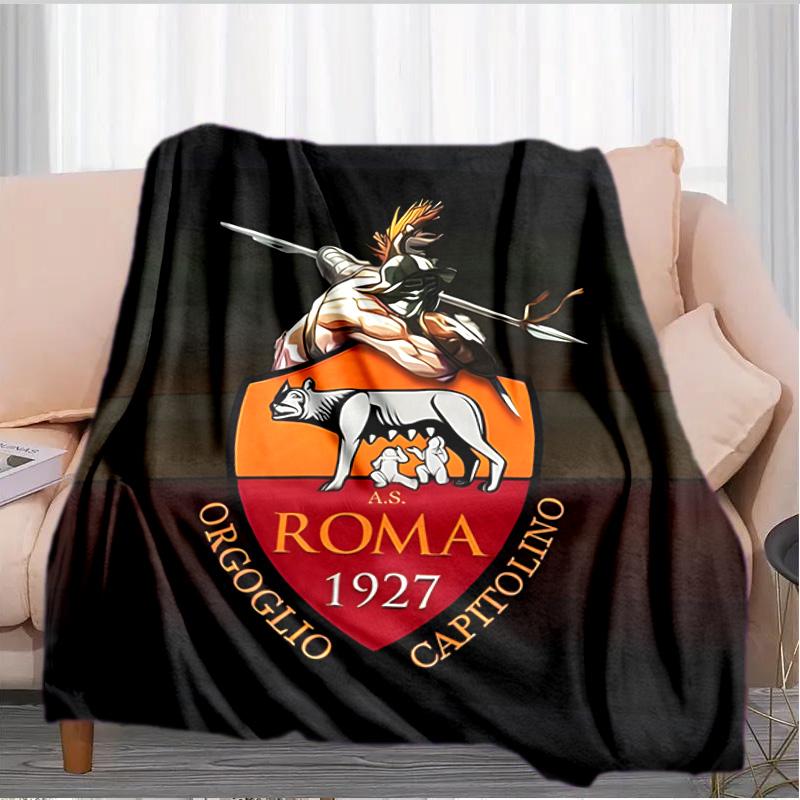 Rome Wolf Football club Printed Throws Blanket Soft Flannel Blankets for Couch Bed Gifts for Men Women Picnic blanket Christmas gifts