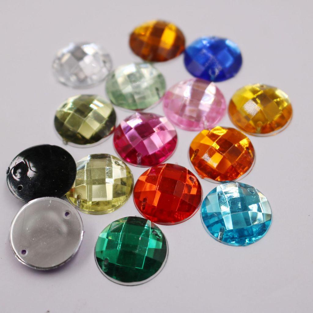 Acryl Versilberte Runde Strasssteine Aufkleber für DIY Schmuck & Beauty Accessoires