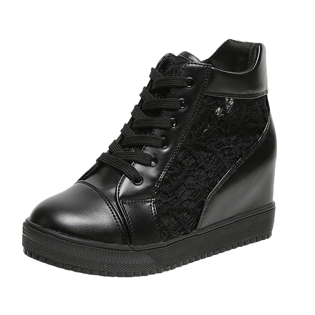 Women's Wedge Heel Lace Breathable Lace Up Shoes Fashionable Flat Soled Outdoor Casual Shoes Home Sandals for Women