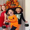 Halloween Witch Cauldron on Rack Trick or Treat Candy Serving Bowl Black Plastic Candy Holder for Halloween Party Decor