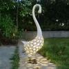 European & American Outdoor Garden Luminous Wrought Iron Swan Ornaments Solar Lights