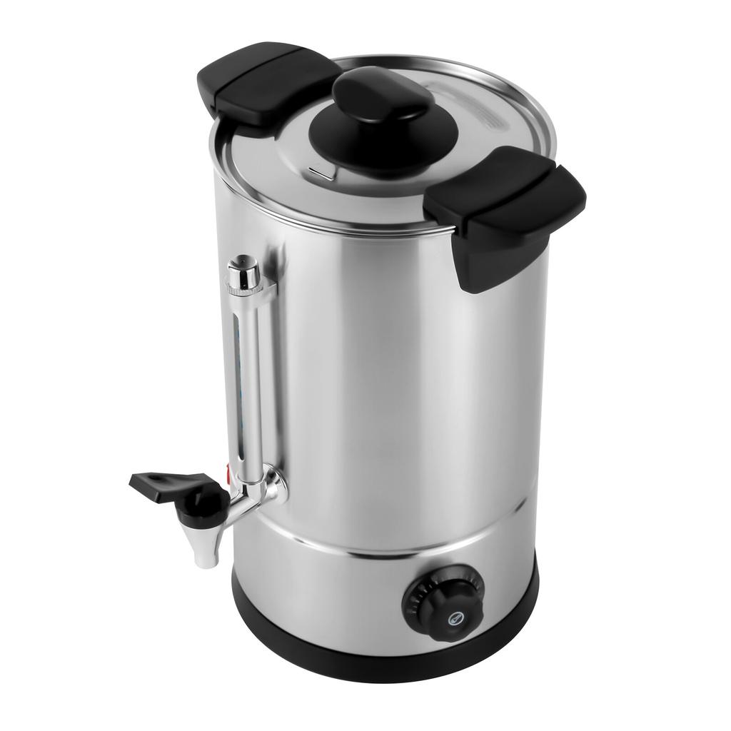 8L Commercial Electric Hot Water Boiler Coffee Urn Stainless Steel Tea Dispenser 30-110C Keep Warm Catering Buffet