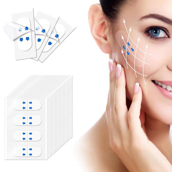 200Pcs Invisible Face Lift Tape Thin Breathable Waterproof Stretchable Face Shaper Double Chin Neck Sagging Skin Tightening Slimming Lifting Patch