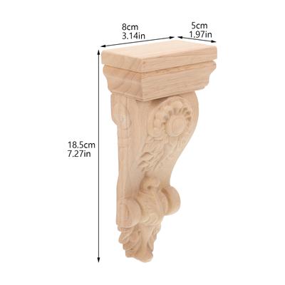 Wooden Corner Onlay Corbel Decorative Solid Wood Roman Column Wall Applique for Furniture Molding Detail Corbels Decorative