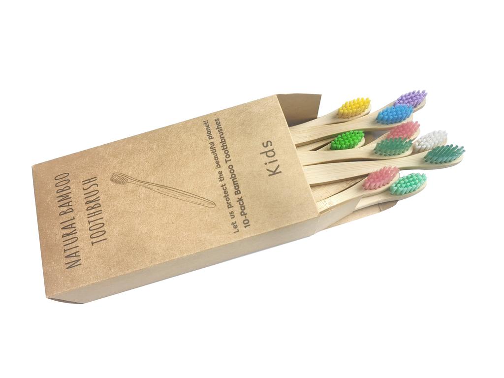 New Organic Children's Bamboo Toothbrush Ten Colors Soft Fibre Bristles Biodegradable Handle Eco Friendly Kids Toothbrushes