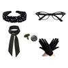 1950S Costume Accessories 50S Scarf,Cats Eye Glasses,Headband,Dot Earrings Halloween Cosplay Costumes