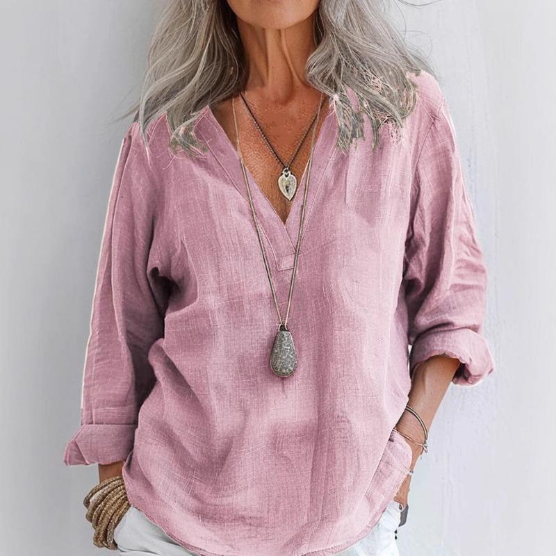 

Весна Новая Женская Повседневная Свободная Модная Рубашка-Пуловер 3XL розовый