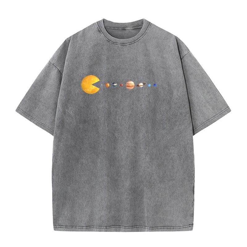 Star Snake Tops Tees Funky Round Collar Outdoor Short Sleeve Pure Cotton Women s Retro Washed T Shirts Funny Washed Tops Tees S разноцветный