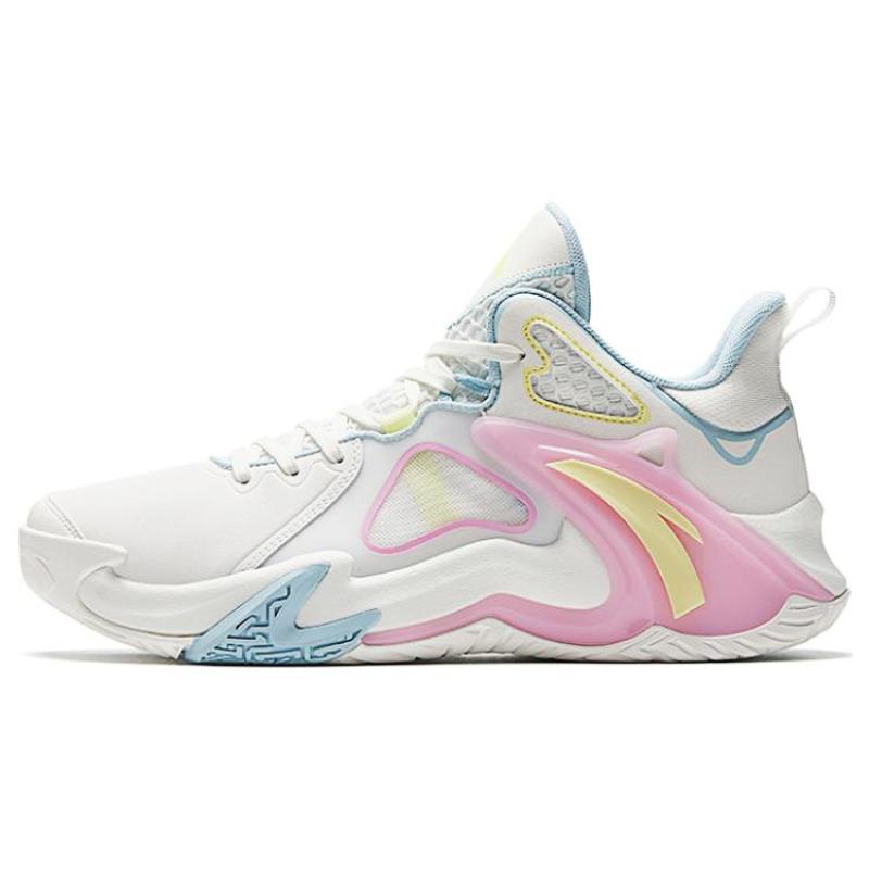 Anta Airspace 4 Fabric Slip Resistant Abrasion Resistant Low top Basketball Shoes Men s White Blue Pink Sneakers 912321608S-3 39