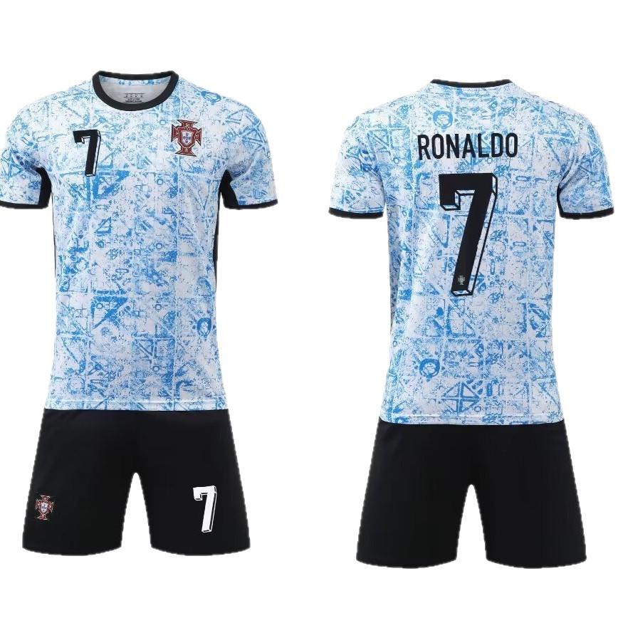 24-25 Portugalsko Venkovní č.. 7 Club Fotbalový dres Dětské oblečení Pánská/Dámská sada Velikost 14-3XL