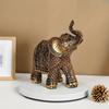 Lucky Fortune Elephant Ornament - Resin Feng Shui Animal Statue Art Craft for Home Living Room, Bookshelf, Office, and Desk Decor