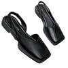 Damskie płaskie sandały modne kwadratowe noski buty typu slingback wiosna lato nowe trendy designerskie grube klapki casualowe damskie kapcie