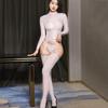 Sheer Open Crotch Glossy Bodystockings Women Sexy Lingerie Shiny Black Bodysuit Erotic Garter Tights Pron Bodycon Underwear Sexy