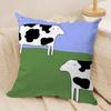 Cow Cartoon Fashion Cushion Cover Soft Plush Throw Pillow Cover  DoubleSided Decorative Cushion Case  Sofa Bedroom Home Decor
