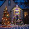 Outdoor Christmas Decorations Star String Lights, 320 LED 11.5 Ft Waterfall Tree Lights with 8 Lighting Modes Christmas Star Lights for Indoor