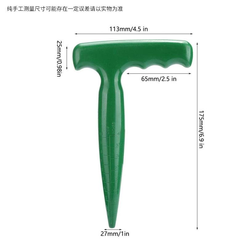 Lightweight Handheld Garden Hole Puncher Clear Scale Planting Tool Multifunctional Hole Digger Seeds Dispenser BZQ05 зелёный