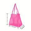 Multicolor Swimming Large Mesh Beach Bag, Sand-Away Portable Tote, Breathable Foldable Storage For Toys Outdoor Mesh Handbag