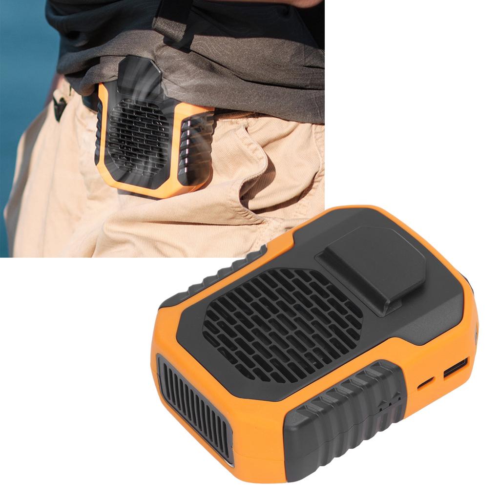 Waist Fan with Lanyard USB Charging 6000mah   5.0V 2.0A 3 Speed Wrable Body Clip Fan for Worker