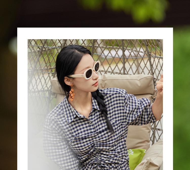 Age Reducing Temperament Plaid Short-sleeved Dress