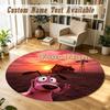 Courage the Cowardly Dog Personalized Round Rug Support Custom Name, Soft Home Decor Mat