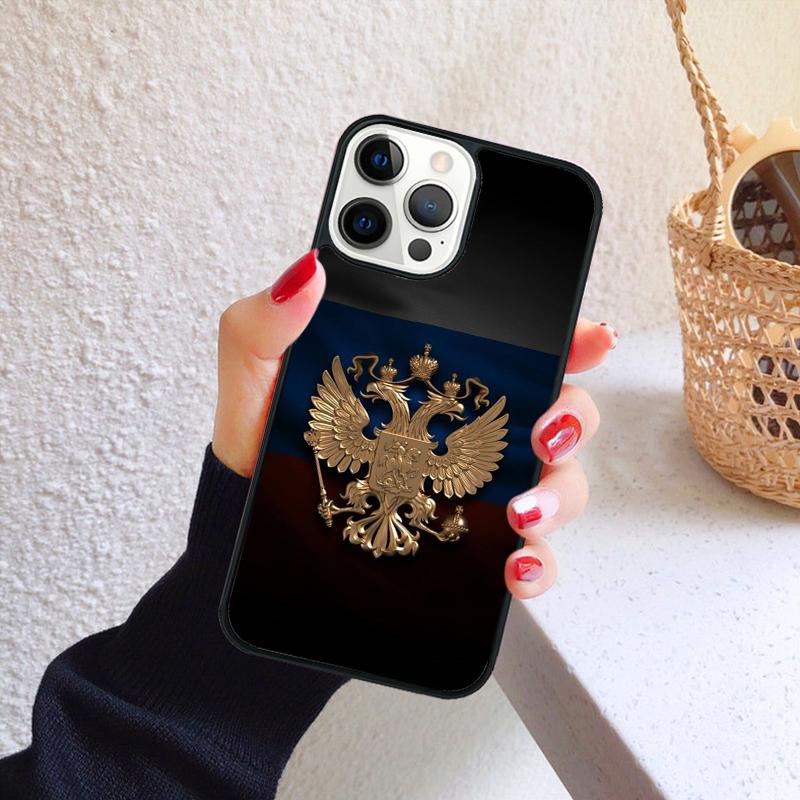 Russia Coat of Arms Phone Case for iPhone 17 Air 16 15 14 12 13 PLUS 11 PRO MAX Back Cover Fundas Shell