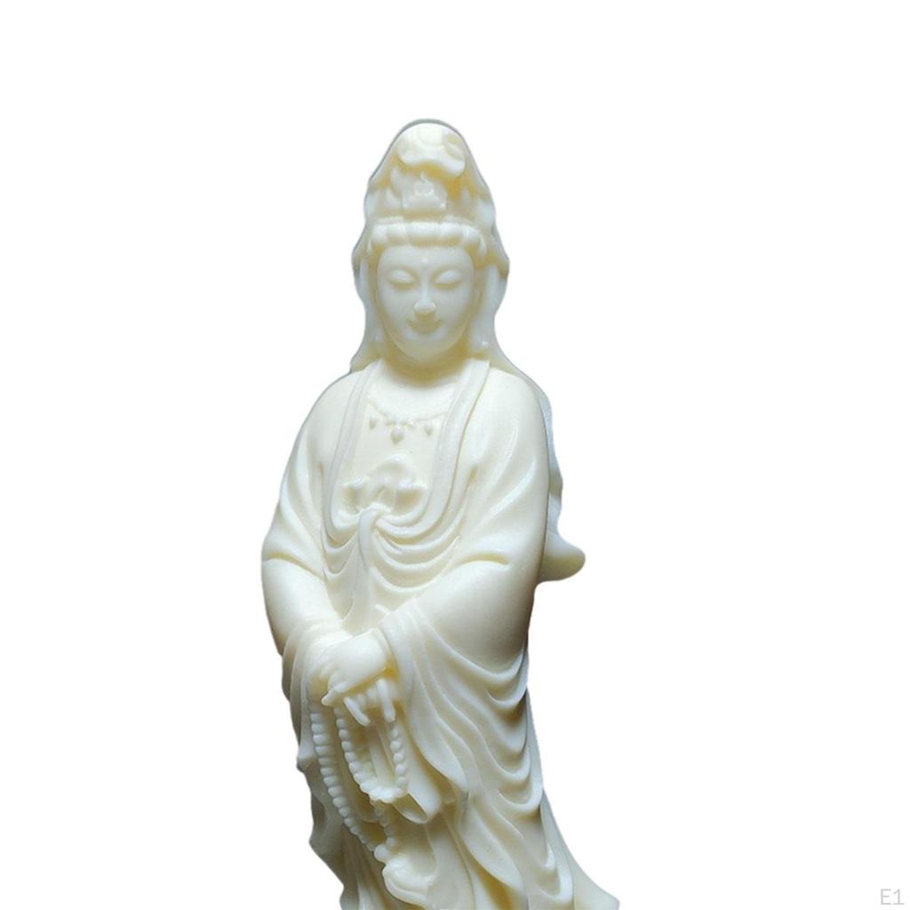 Guanyin Statue Avalokitesvara Figurine Decorative Craving 3.78'' Desktop Miniature Bodhisattva