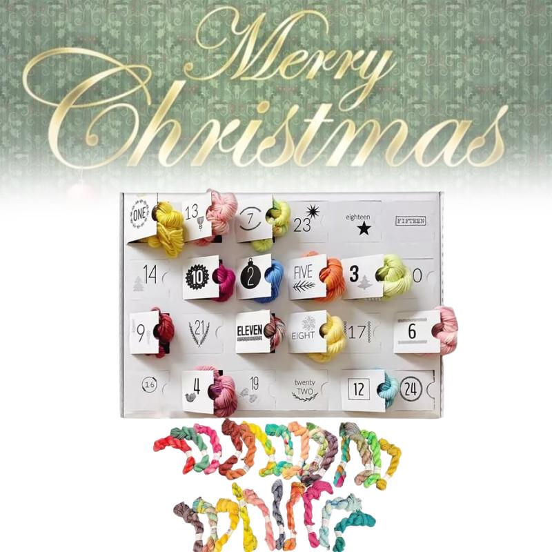 Yarn The 24pcs Advent Calendar Countdown Blind Box Mini Skeins 2024 Gift Xmas